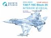 Quinta Studio QDS-48400 F-16C block 25 3D-Printed coloured Interior on decal paper (Kinetic 2022 tool) (Small version) 1/48